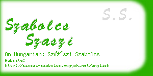 szabolcs szaszi business card